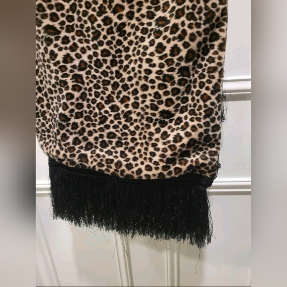BLANKET EEUC Leopard Print Velvet Solid Black Backing Appro 50"x60" - Picture 3 of 4